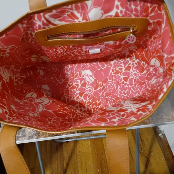 Lilly Pulitzer Off The Wagon Quilted Green Canvas Tote Shoulder Bag - Picture 5 of 8